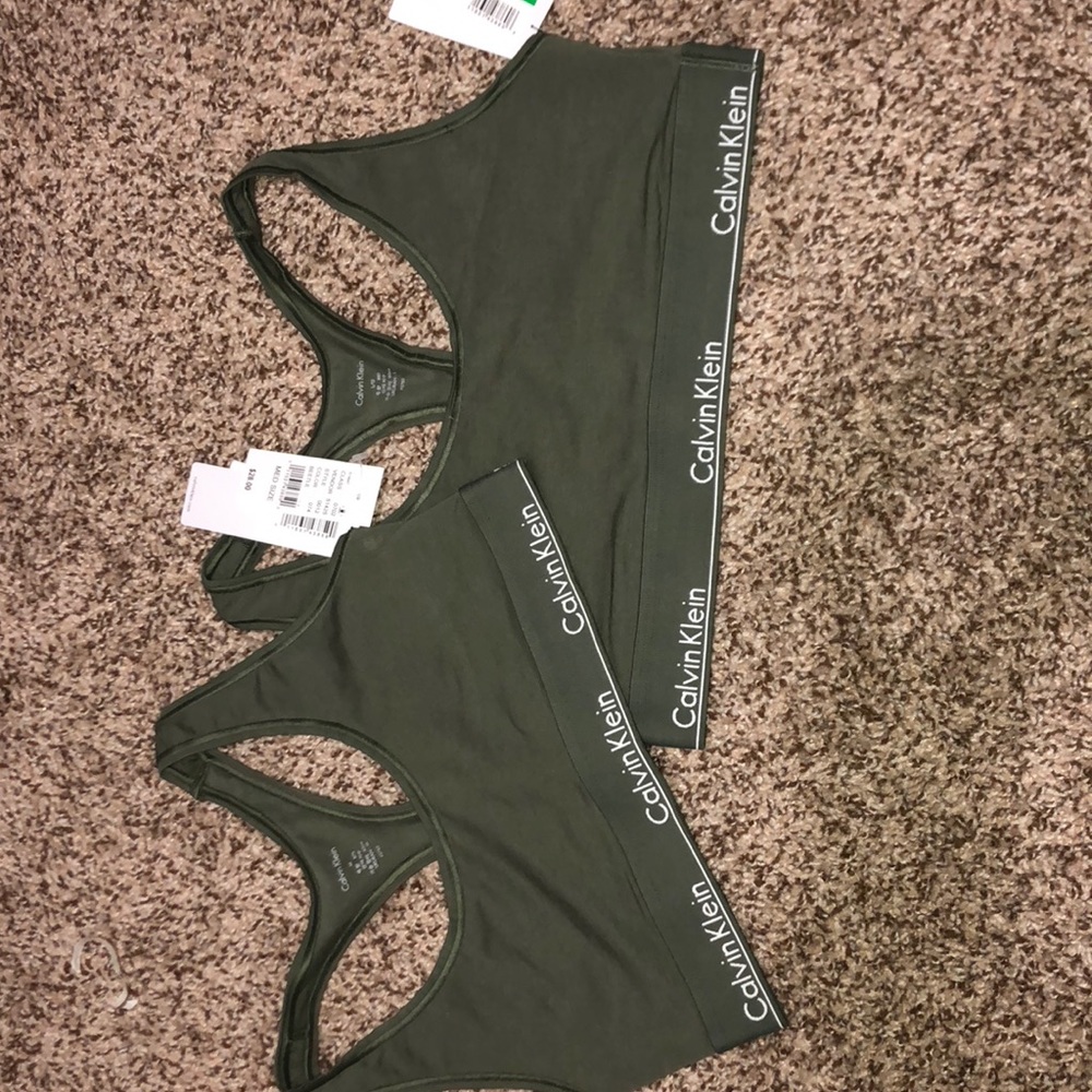 Calvin Klein racerback unlined bralettes